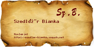 Szedlár Bianka névjegykártya